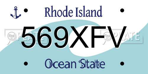 569XFV Rhode Island License Plate