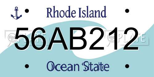 56AB212 Rhode Island License Plate