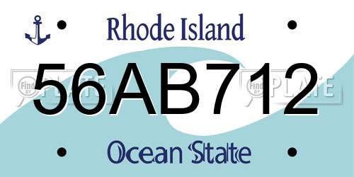 56AB712 Rhode Island License Plate