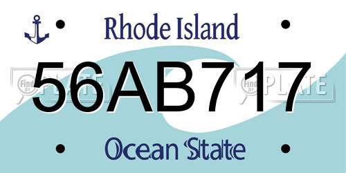 56AB717 Rhode Island License Plate