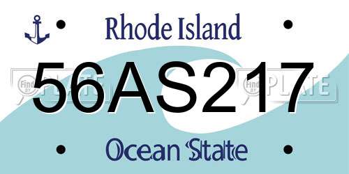 56AS217 Rhode Island License Plate