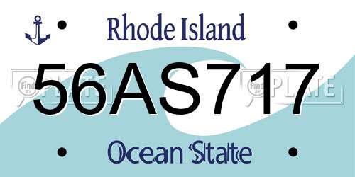 56AS717 Rhode Island License Plate