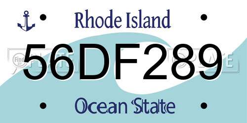 56DF289 Rhode Island License Plate