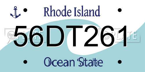 56DT261 Rhode Island License Plate