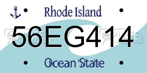 56EG414 Rhode Island License Plate