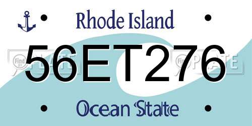 56ET276 Rhode Island License Plate