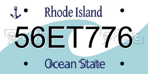56ET776 Rhode Island License Plate