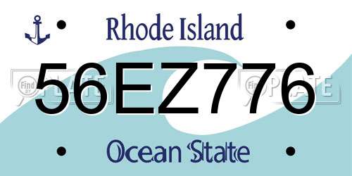 56EZ776 Rhode Island License Plate