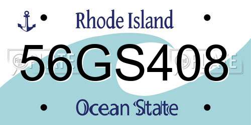 56GS408 Rhode Island License Plate