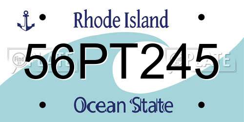 56PT245 Rhode Island License Plate