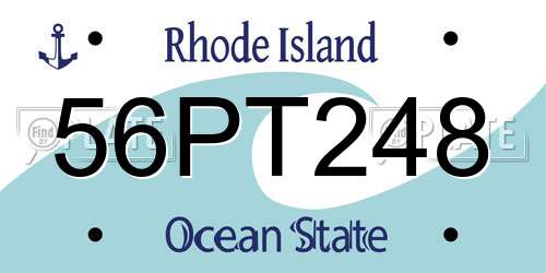 56PT248 Rhode Island License Plate