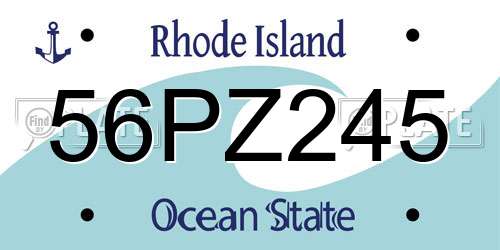 56PZ245 Rhode Island License Plate