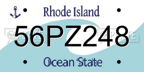 56PZ248 Rhode Island License Plate