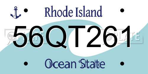 56QT261 Rhode Island License Plate