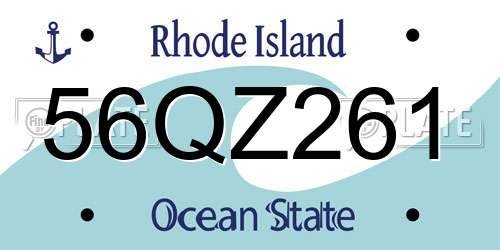 56QZ261 Rhode Island License Plate