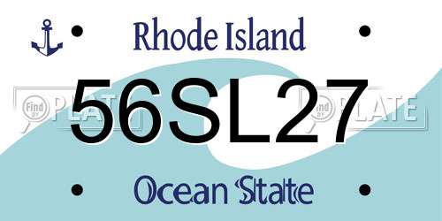 56SL27 Rhode Island License Plate