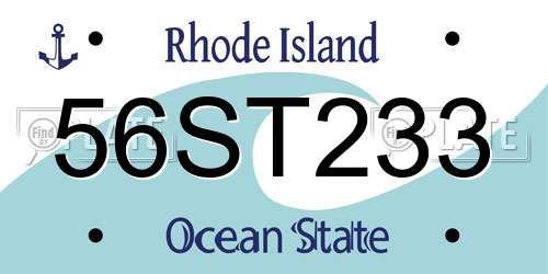 56ST233 Rhode Island License Plate