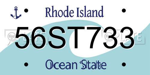56ST733 Rhode Island License Plate