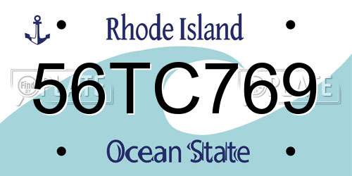 56TC769 Rhode Island License Plate
