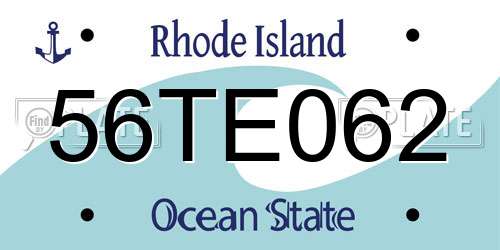 56TE062 Rhode Island License Plate
