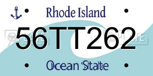 56TT262 Rhode Island License Plate