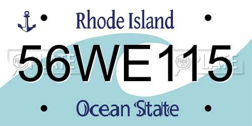 56WE115 Rhode Island License Plate