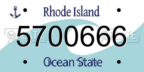5700666 Rhode Island License Plate