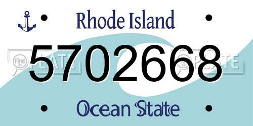5702668 Rhode Island License Plate