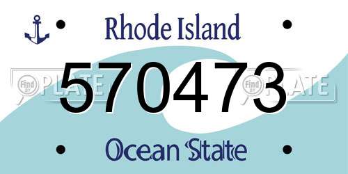 570473 Rhode Island License Plate