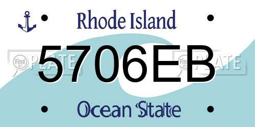 5706EB Rhode Island License Plate
