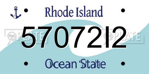 57072I2 Rhode Island License Plate
