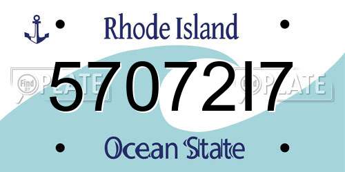 57072I7 Rhode Island License Plate