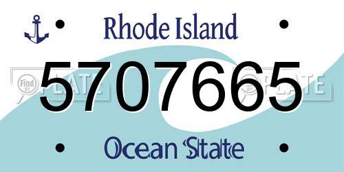 5707665 Rhode Island License Plate
