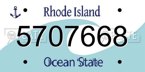 5707668 Rhode Island License Plate