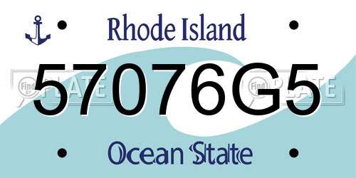 57076G5 Rhode Island License Plate