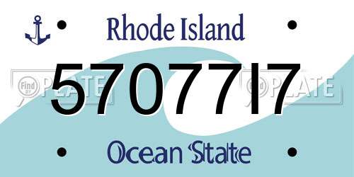 57077I7 Rhode Island License Plate