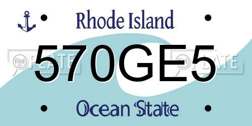 570GE5 Rhode Island License Plate