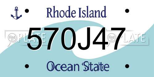 570J47 Rhode Island License Plate