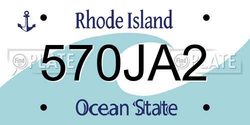 570JA2 Rhode Island License Plate