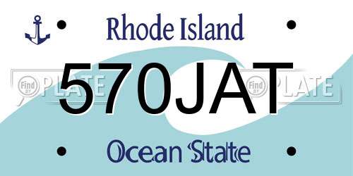 570JAT Rhode Island License Plate