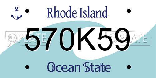 570K59 Rhode Island License Plate