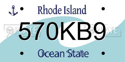 570KB9 Rhode Island License Plate