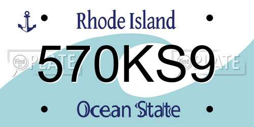 570KS9 Rhode Island License Plate