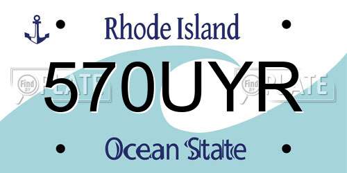 570UYR Rhode Island License Plate