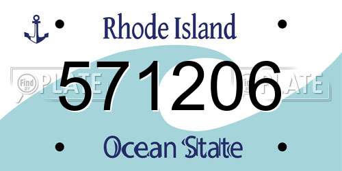 571206 Rhode Island License Plate