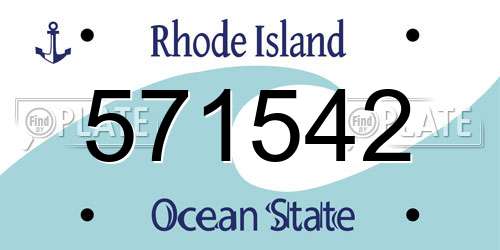571542 Rhode Island License Plate