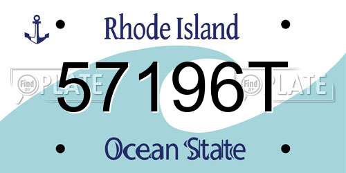57196T Rhode Island License Plate