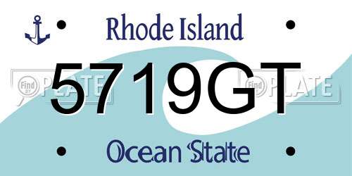 5719GT Rhode Island License Plate
