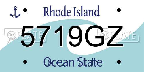 5719GZ Rhode Island License Plate