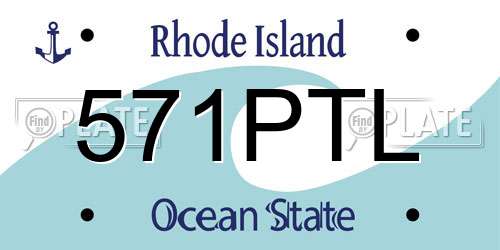 571PTL Rhode Island License Plate